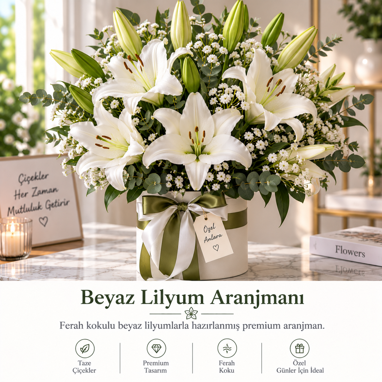 Beyaz Lilyum Aranjmanı