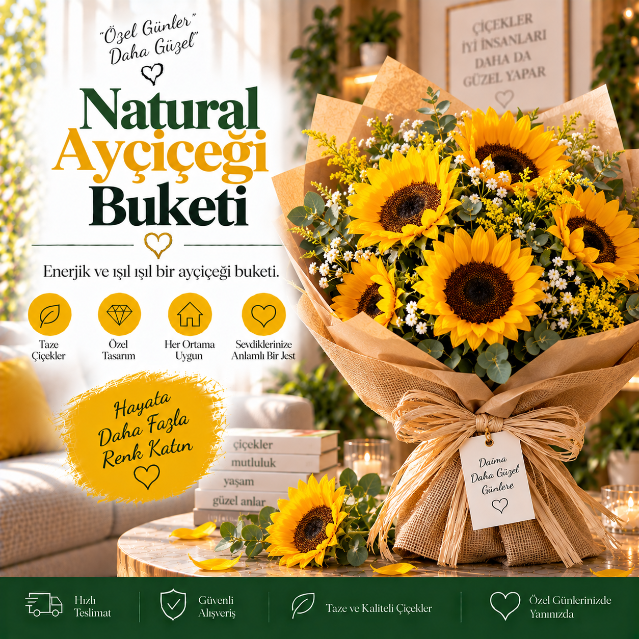 Natural Ayçiçeği Buketi